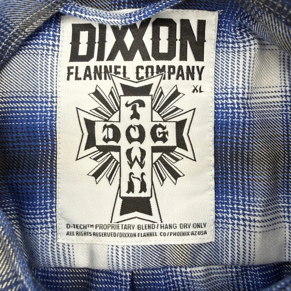 Dixxon Flannel Co x Dogtown Blue Plaid D-Tech Shirt Womens XL New With Tags - Picture 7 of 14